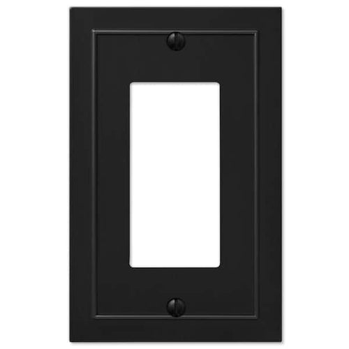 AMERELLE Bethany 1 Gang Rocker Metal Wall Plate - Black