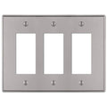 AMERELLE Ansley 3 Gang Rocker Metal Wall Plate - Brushed Nickel