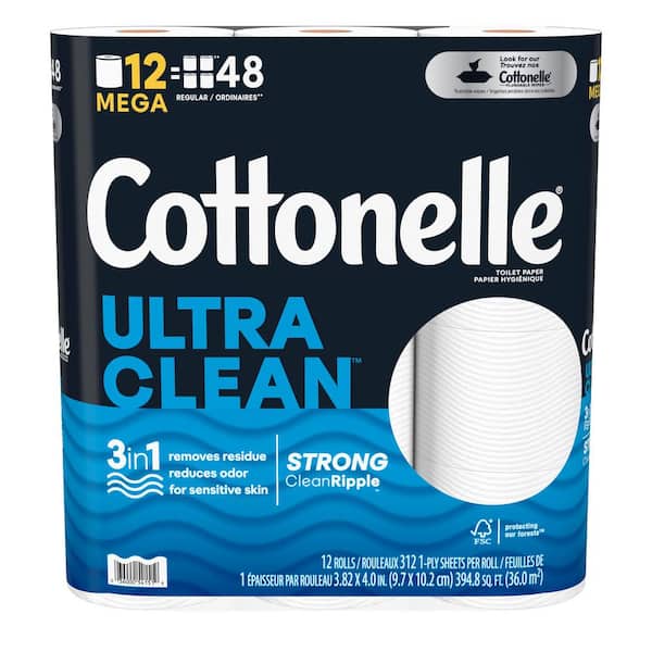 Cottonelle Ultra-Clean Toilet Paper (312 Sheet Per Roll 12-Rolls Per Pack) 54151