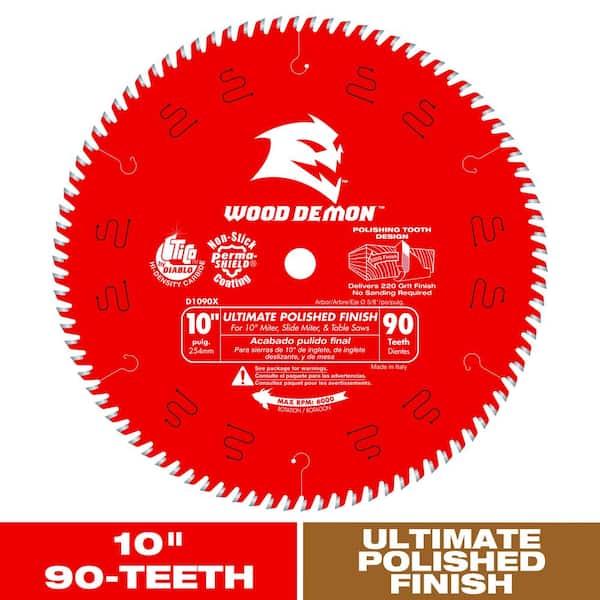 DIABLO 10in. x 90-Tooth Ultimate Polished Finish Saw Blade for Wood