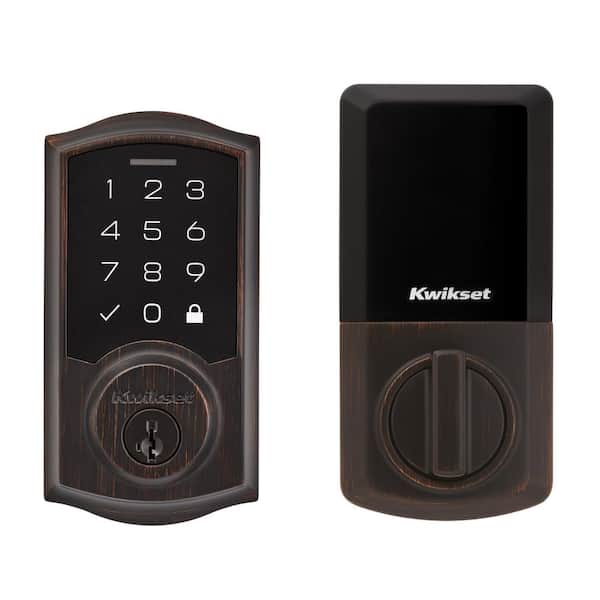Kwikset SmartCode 270 Traditional Venetian Bronze Touchpad Single Cylinder Electronic Deadbolt Featuring SmartKey Security
