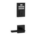 Kwikset SmartCode 260 Contemporary Matte Black Keypad Electronic Deadbolt Feat SmartKey & Halifax Hall/Closet Handle Combo Pack