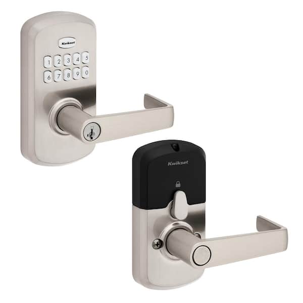 Kwikset SmartCode 955 Satin Nickel Light Commercial Electronic Keypad Deadbolt with Kingston Handle For High Traffic Durability