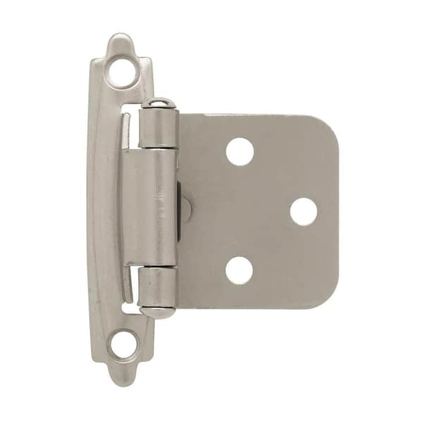 Liberty 5 Pair Face Frame Variable Overlay Self-Closing Satin Nickel Cabinet Hinge (10 Pieces)