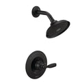 Delta Woodhurst 1-Handle Wall Mount Shower Faucet Trim Kit in Matte Black (Valve Not Included)