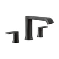 MOEN Genta LX 2-Handle Deck-Mount High Arc Roman Tub Faucet Trim Kit in Matte Black (Valve Not Included)