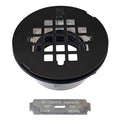 Westbrass 2 in. No-Caulk PVC Compression Shower Drain with 4-1/4 in. Round Grid Cover, Matte Black