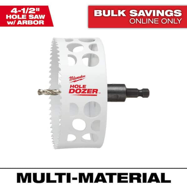 Milwaukee 4-1/2 in. HOLE DOZER Bi-Metal Hole Saw with 3/8 in. Arbor and Pilot Bit