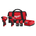 Milwaukee M12 12-Volt Lithium-Ion Brushless Cordless Subcompact Drill and Impact Driver Combo Kit w/2 Batteries and Bag (2-Tool)
