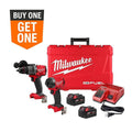 Milwaukee M18 FUEL 18V Lithium-Ion Brushless Cordless Hammer Drill and Impact Driver Combo Kit (2-Tool) with 2 Batteries