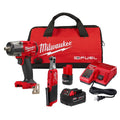 Milwaukee M18 FUEL 18V Cordless Mid Torque 1/2 in. Impact Wrench w/ M12 FUEL 3/8 in. Ratchet & Battery/Charger Combo Kit