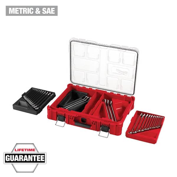 Milwaukee Metric/SAE Combination Wrench Set with PACKOUT Organizer (30-Piece)