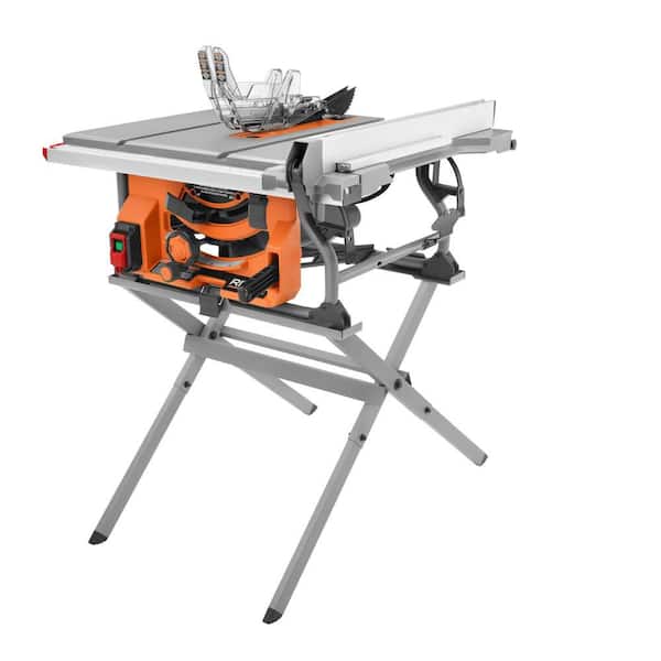 RIDGID 15 Amp 10 in. Portable Corded Jobsite Table Saw with Folding Stand