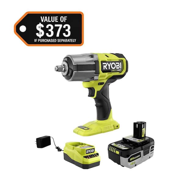 RYOBI ONE+ 18V Brushless Cordless 4-Mode 1/2 in. High Torque Impact Wrench Kit with 4.0 Battery and Charger