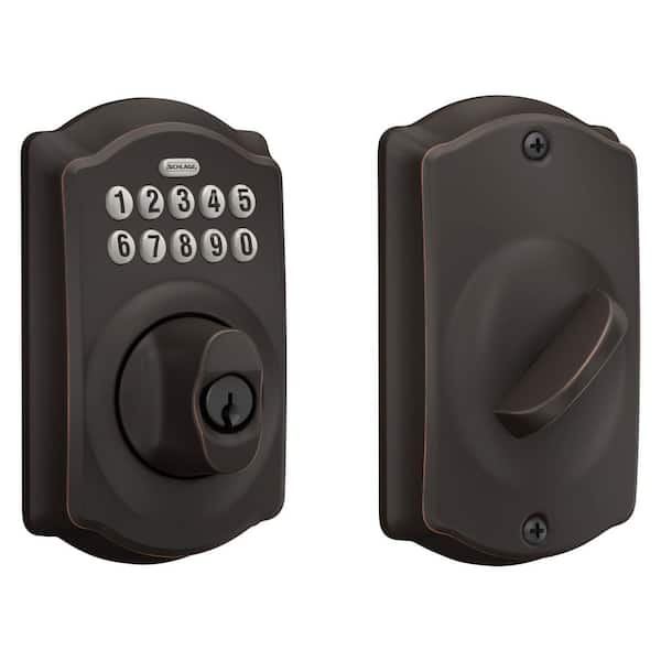 Schlage Camelot Aged Bronze Electronic Keypad Deadbolt