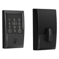 Schlage Century Matte Black Electronic Encode Plus Smart WiFi Deadbolt with Alarm
