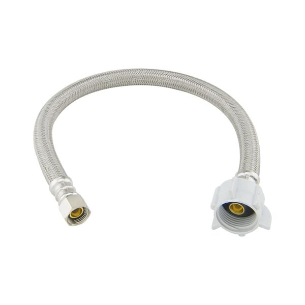 BrassCraft 3/8 in. Compression x 7/8 in. Ballcock Nut x 16 in. Braided Polymer Toilet Supply Line