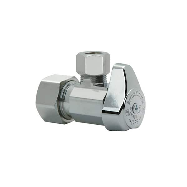 BrassCraft 1/2 in. Compression Inlet x 3/8 in. Compression Outlet 1/4-Turn Angle Valve