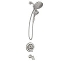 MOEN Brecklyn Single Handle 6-Spray Tub Shower Faucet w/ Magnetix Rainshower in Spot Resist Brushed Nickel (Valve Included)