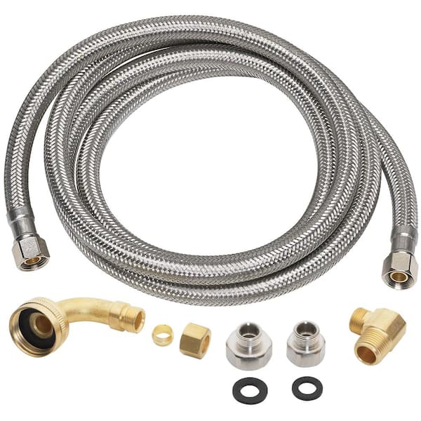 Everbilt 3/8 in. COMP x 3/8 in. COMP x 60 in. Universal Stainless Steel Dishwasher Connector