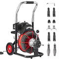 VEVOR Drain Cleaner Machine 100 ft. x 3/8 in., Auto Feed Sewer Snake Auger on Wheels, 370 Watt Portable Drain Cleaning Machine