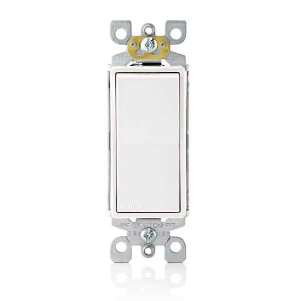 Leviton Decora 15 Amp Single-Pole Switch, White 5601-2WS